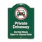 Signmission Private Driveway Do Not Block Open Or Closed Gate W/ No Parking Graphic Alum, 24" H, GW-1824-9923 A-DES-GW-1824-9923 - alternate 1